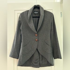 Grey Wool Blazer - Size 6. Plush by Krista Ozolins